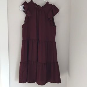 Maroon Ruffle Dress